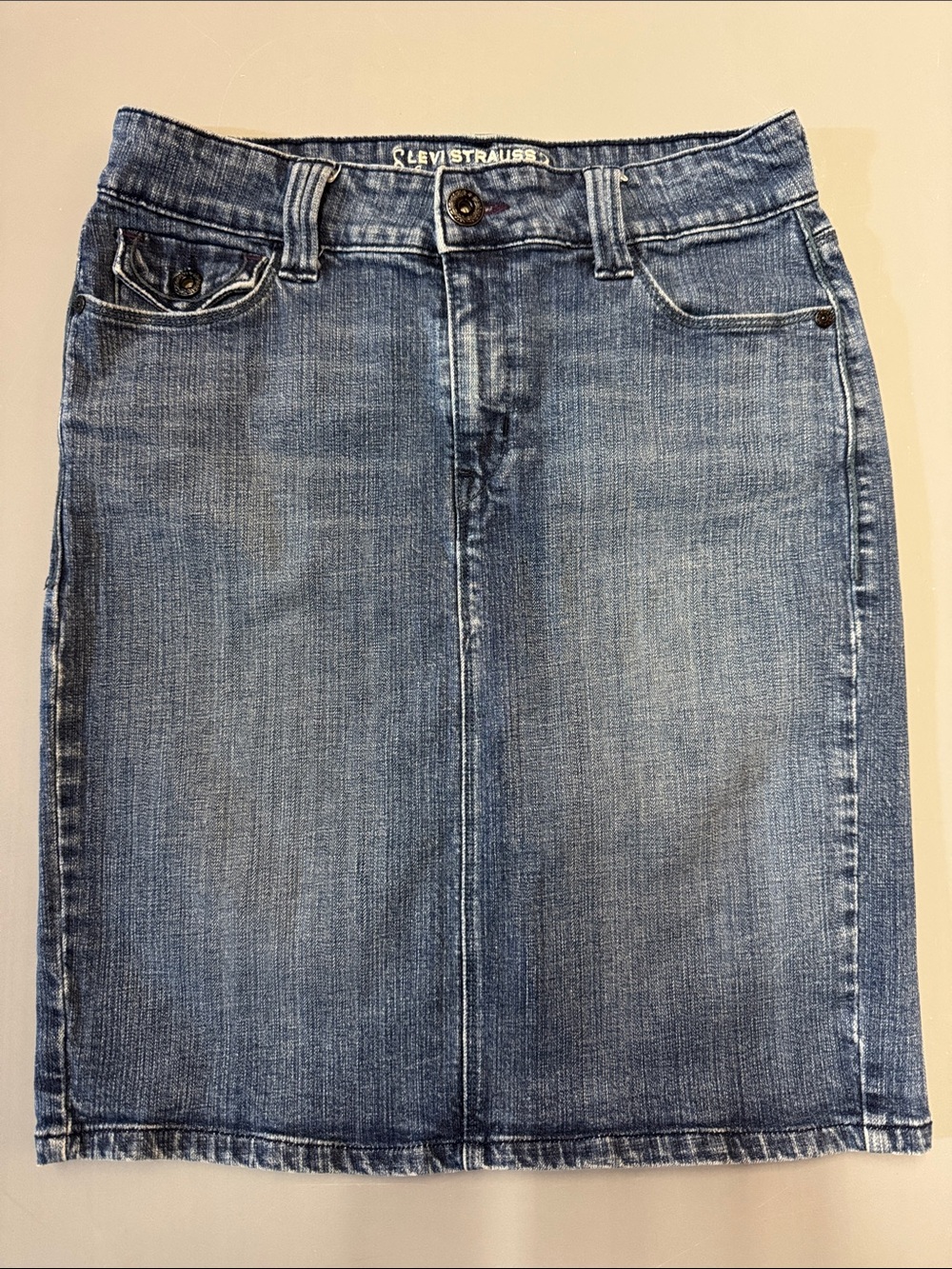 Signature by Levi Strauss Light Blue Denim Midi Skirt